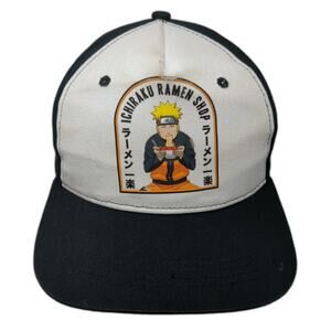 Naruto Trucker Hat Black One Size Ichiraku Ramen Shop Snapback Anime Viz Media